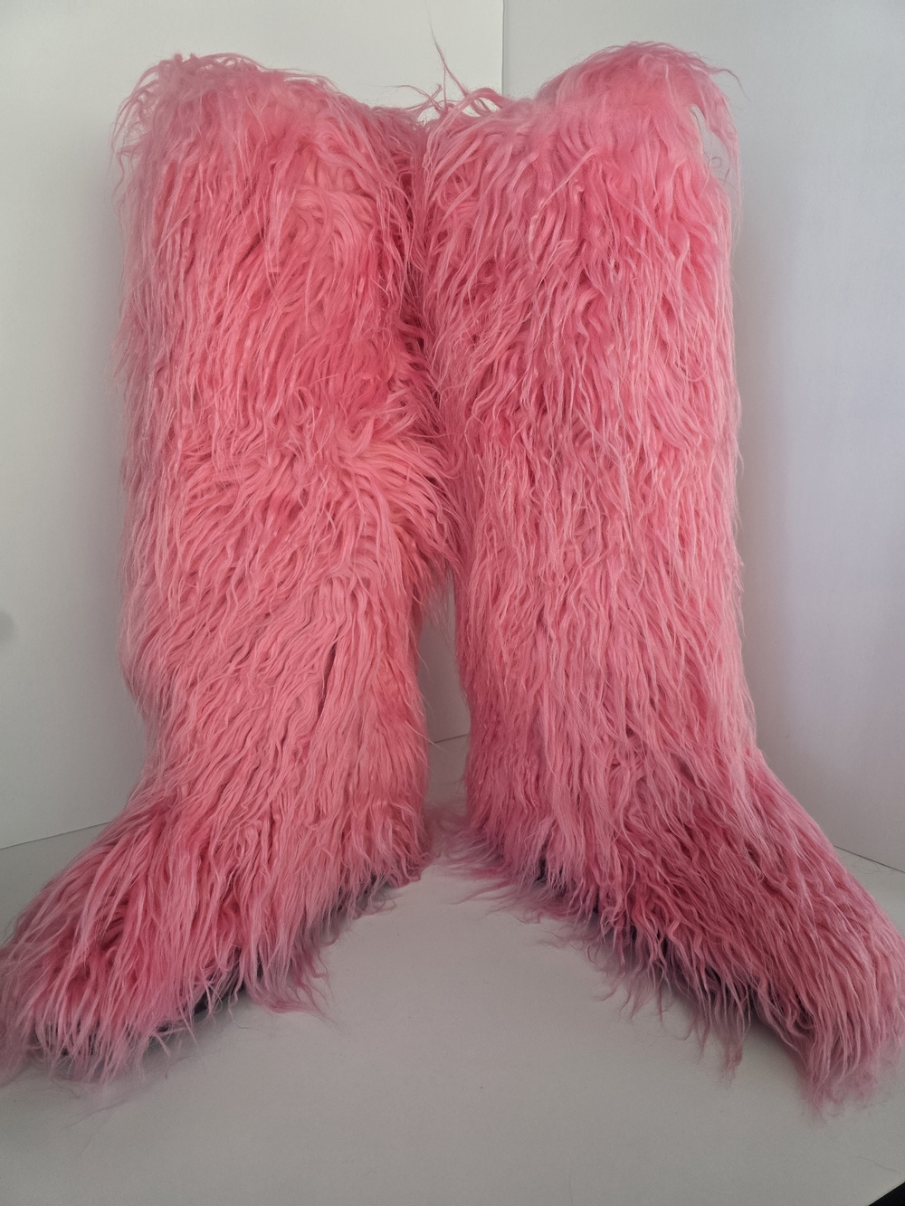 Pink Festival Faux Fur Tall Boots